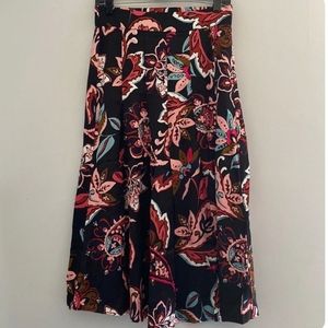 T TAHARI PAISLEY Georgette A-Line Midi Skirt